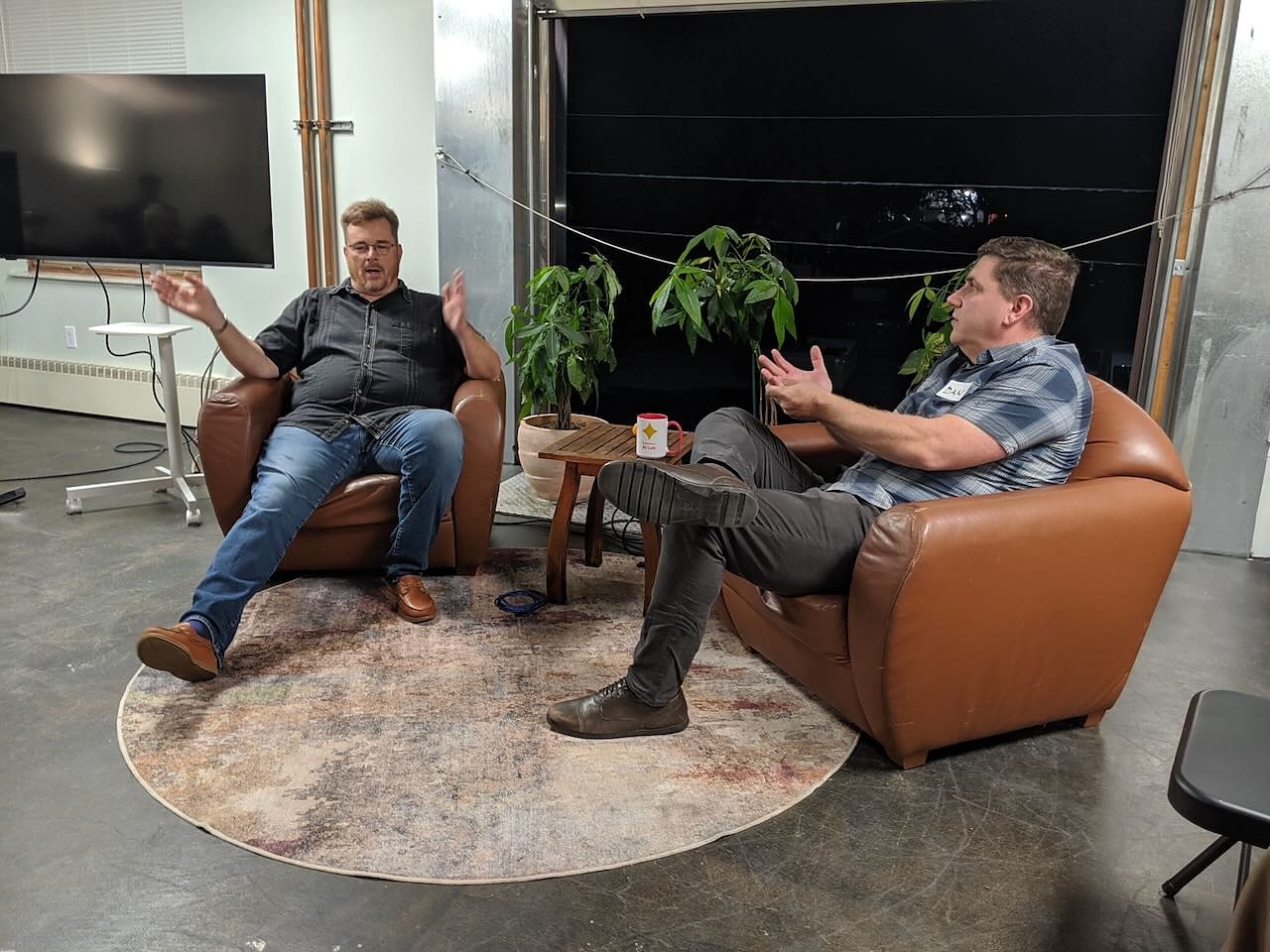 Michael McNeil in conversation at the October AI Builders Meetup
